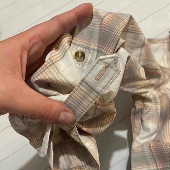 Carhartt Pink White Plaid Button Front Shirt Top Women’s Size Small‎ - Picture 3 of 15
